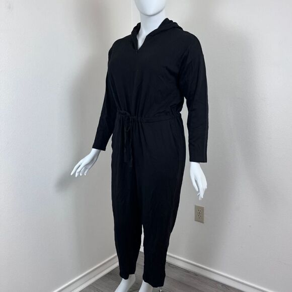 Eileen Fisher Black The Hug Women Size XL Brushed Terry NEW Loungewear Jumpsuit - Picture 8 of 13